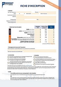 Fiche d'inscription 2026