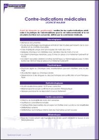 Contre-indications pour les MAJEURS